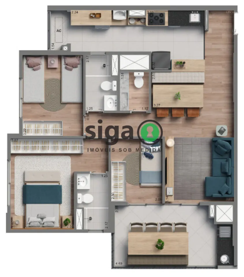 Imagem Apartamento 83 m² 3 dorm (1 suíte) ou 2 suítes no melhor ponto da Vila Andrade