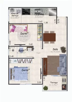 Imagem Apartamento com 2 dorms, Caiçara, Praia Grande - R$ 359 mil, Cod: 2532