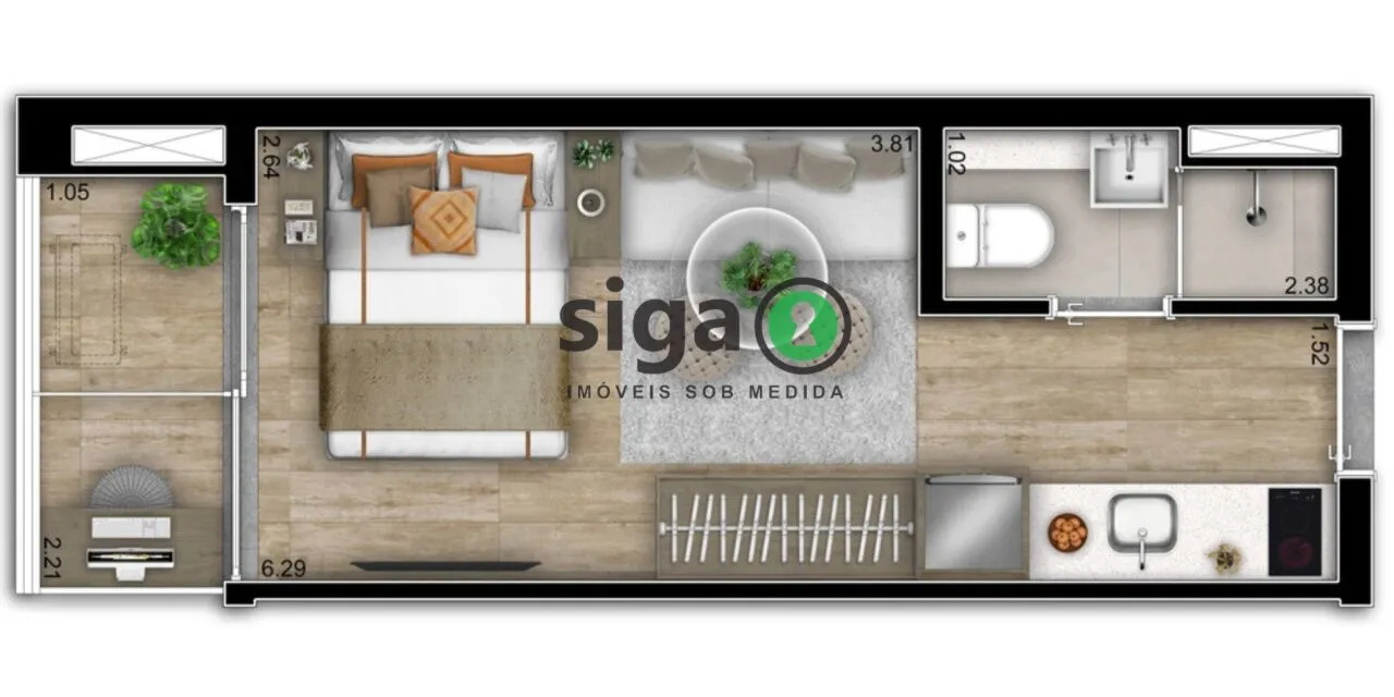 Imagem Studio de 22m² a uma quadra de Berrini