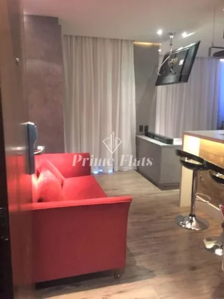 Foto do imóvel Flat disponível para venda no Estanplaza Funchal Faria Lima, com 28m², 1 dormitório e 1 vaga em Rua Funchal