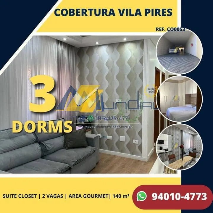 Imagem Excelente Cobertura de Fundos a Venda, Santo André