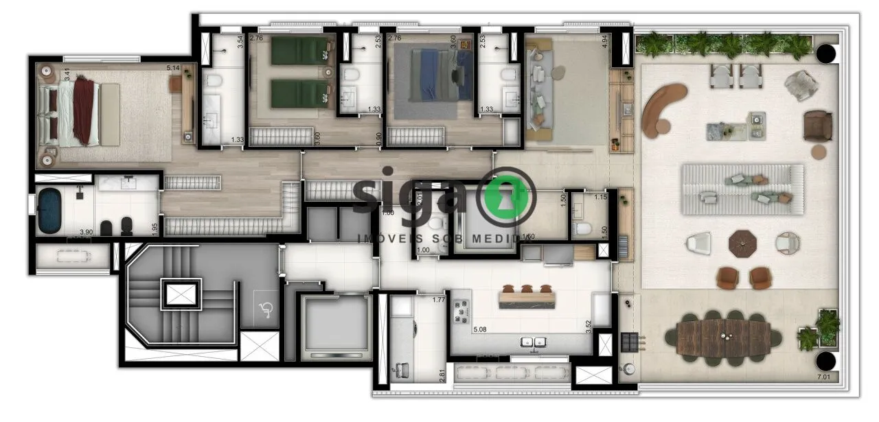 Imagem Apartamento à venda em Moema com o Ibirapuera de 238 m² com 3 suítes e 3 vagas - São Paulo