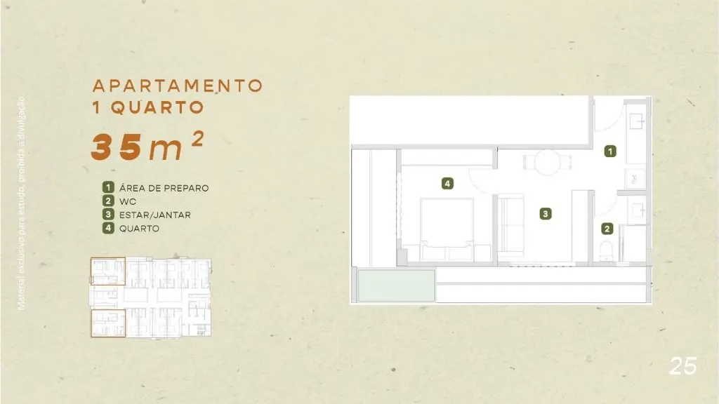 Imagem Flat com 1 dormitório à venda, 26 m² por R$ 397.945,64 - Cabo Branco - João Pessoa/PB
