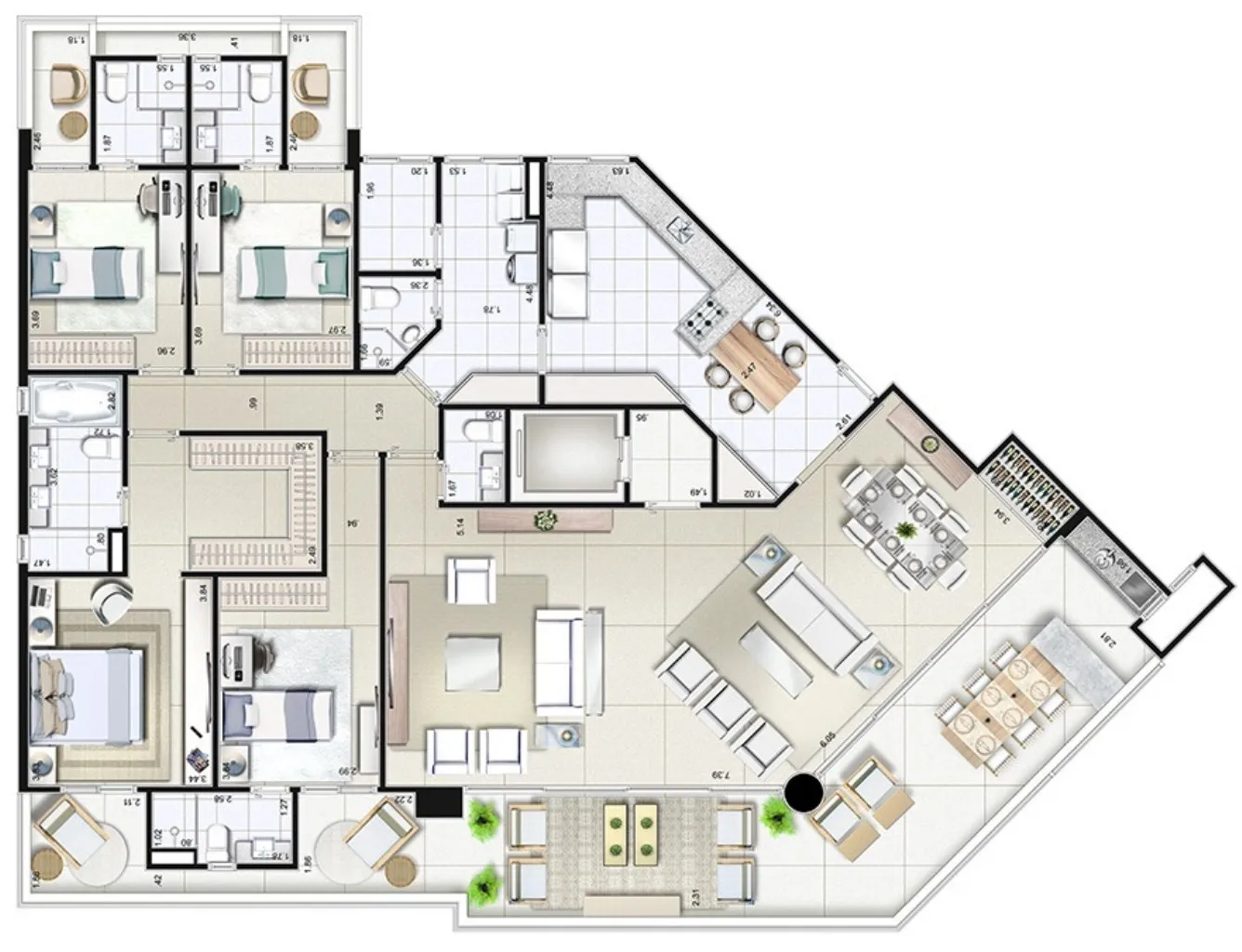 Imagem Apartamento com 4 quartos a venda em Centro de São Bernardo do Campo SP, apartamento 4 dormitórios em São Bernardo do Campo SP, apartamento construção