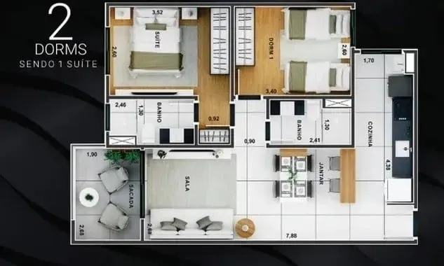 Imagem Apartamento à venda, Jardim das Nações, Taubaté, SP