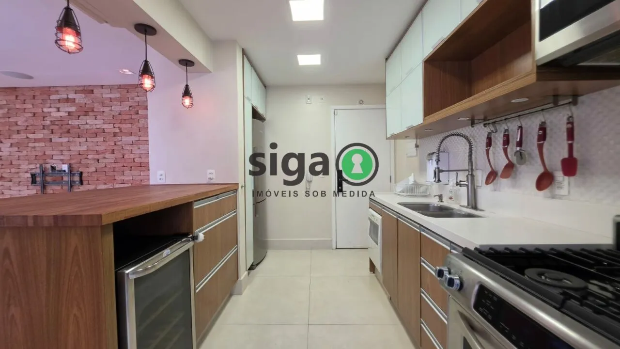 Imagem Brooklin - 105 m² - 2 dormitórios sendo 2 Suítes - Varanda Gourmet - Pronto para Morar