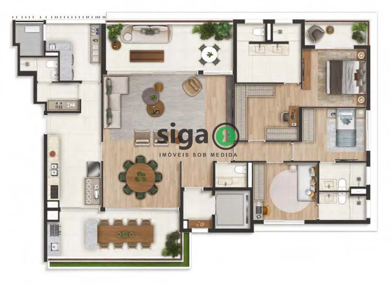 Imagem Apartamento à venda no Alto de Pinheiros de 211m² com 4 suítes e 3 vagas - São Paulo