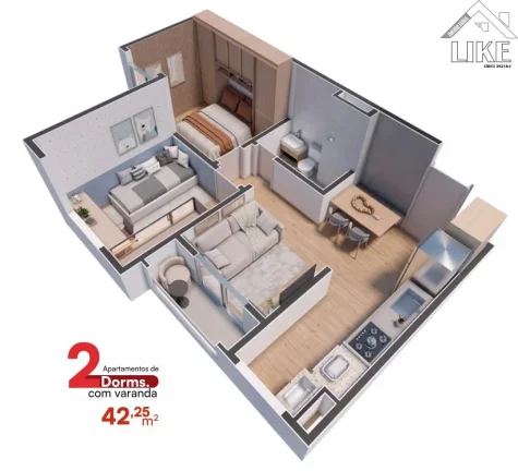 Lançamento - 02 quartos com 42,25m² - Jd Paineiras - SJC - Minha casa Minha vida