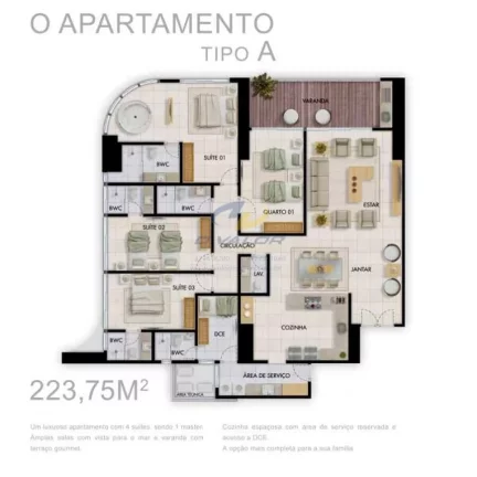 Imagem Vendo apartamentos prontos de altíssimo padrão a partir de 160m2, com mega varanda gourmet, 2, 3 ou 4 sts.