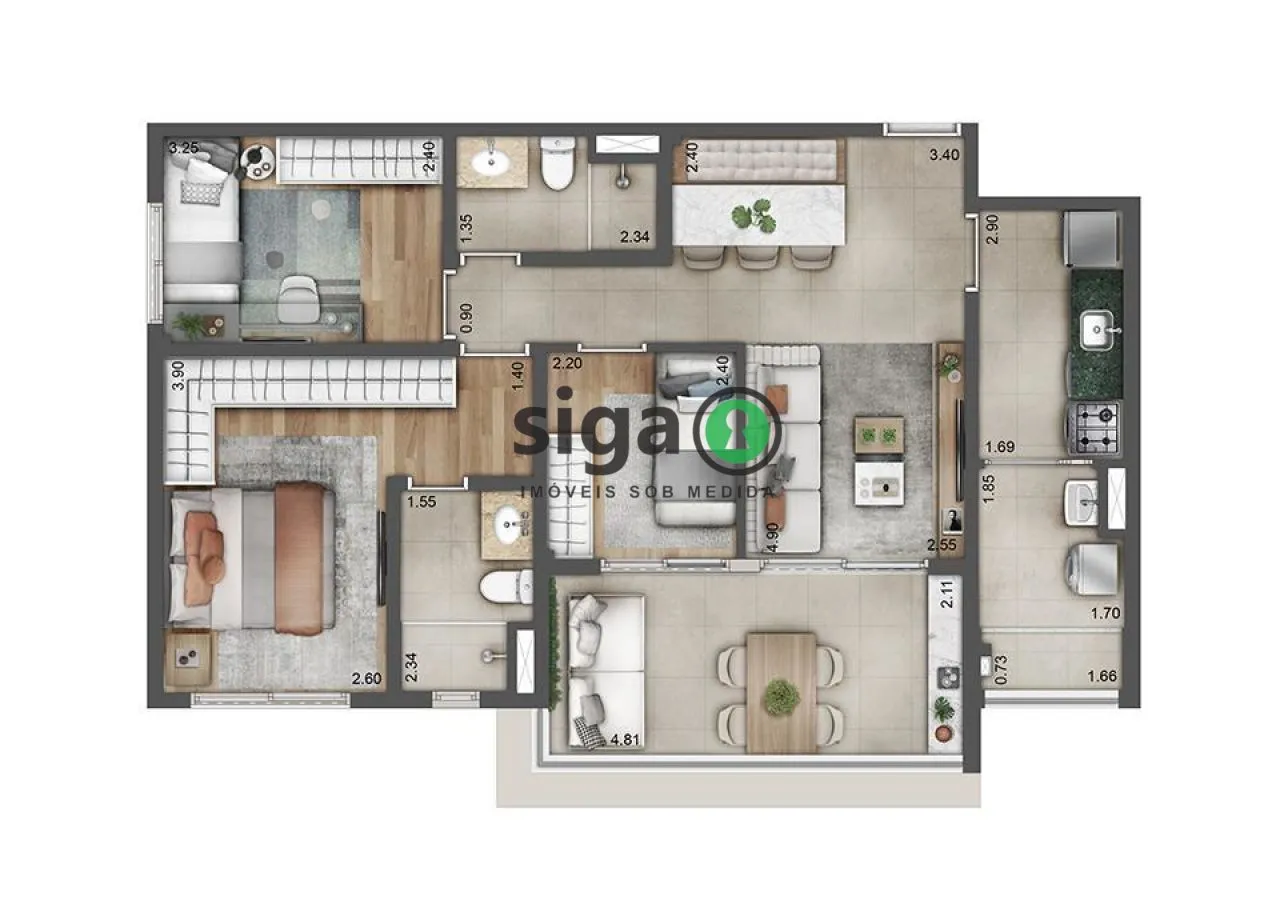 Imagem Apartamento à venda 3 Quartos, 1 Vaga, 79m², Chácara Inglesa - SP