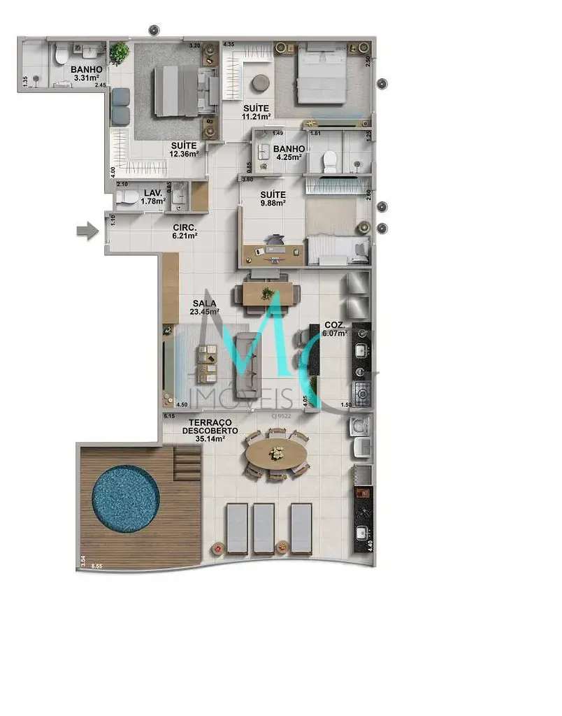 Imagem Apartamento à venda 3 Quartos 3 Suites 2 Vagas 127.4M² Recreio dos Bandeirantes Rio de Janeiro - RJ | Ondara