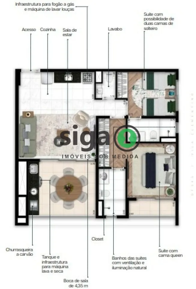 Imagem Apartamento à venda 2 suítes, lavabo , varanda com churrasqueira , vaga Vila Mariana