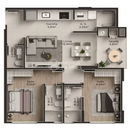 Imagem APARTAMENTO 2 QUARTOS, 1 VAGA A VENDA - CENTRO - ITAJAI/SC