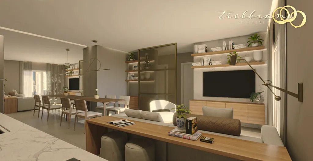 Imagem Apartamento à venda em Curitiba-PR, Campo Comprido: 3 quartos, 1 suíte, 2 banheiros, 2 vagas de garagem, 87,14 m² de área.