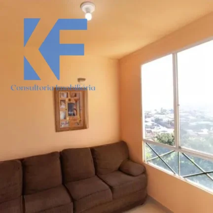 Imagem Apartamento confortável com 51m² no 4° andar, sendo 2 dormitórios, sala, cozinha, banheiro social, área de serviços, vaga de garagem coberta.