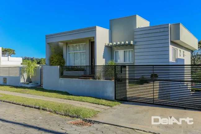Foto do imóvel CASA RESIDÊNCIAL EM CONDOMÍNIO FECHADO (alto padrão) - Com PISCINA AQUECIDA em Mafra/SC - 237.00m2 de construção - 535,00m2 de Terreno.