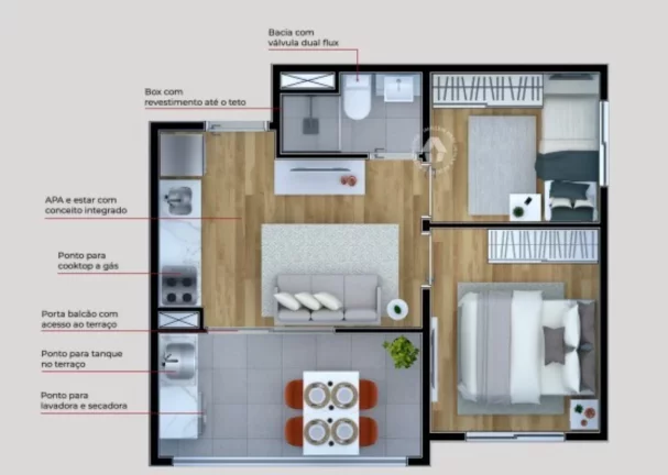 Imagem METROCASA GUILHERMINA - Studio DUPLEX 67m², 1 dorm, próximo à estação Guilhermina-Esperança do Metrô!
