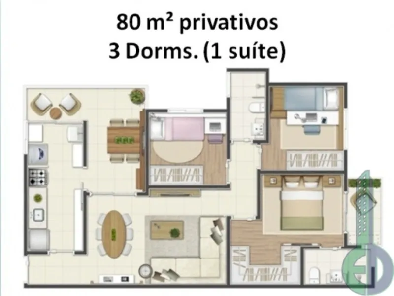 Imagem Apartamento com 3 quartos a venda em Santo André SP, apartamento 3 quartos em Santo André SP, comprar apartamento 3 dormitórios em Santo André SP,