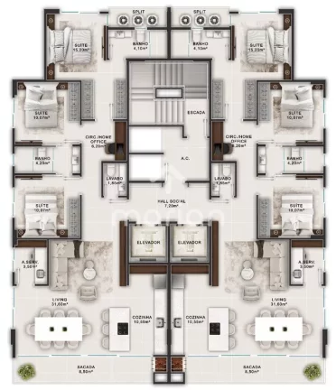 Imagem Apartamento com 3 quartos, Centro - Balneário Piçarras