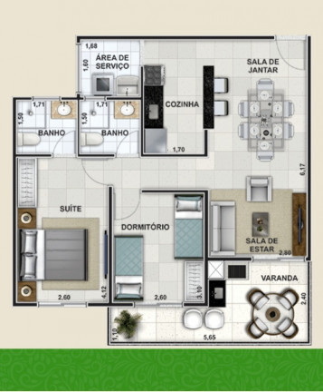 Imagem Apartamento com 2 Quartos à Venda, 68 m²em Centro - Bertioga
