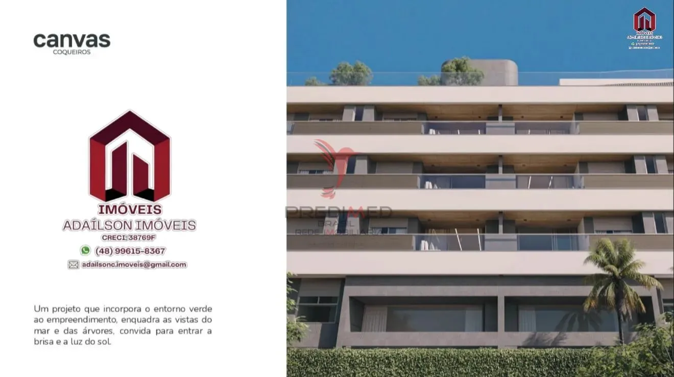 Imagem Apartamentos à venda no Canvas Residence Bairro coqueiros Florianópolis SC Brasil
