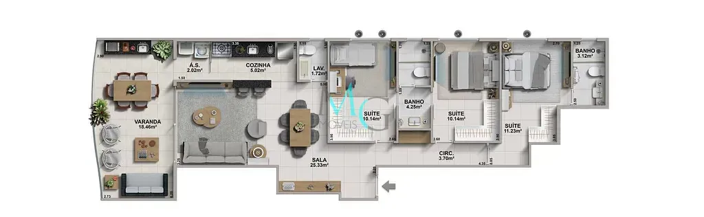Imagem Apartamento à venda 3 Quartos 3 Suites 2 Vagas 98.35M² Recreio dos Bandeirantes Rio de Janeiro - RJ | Ondara