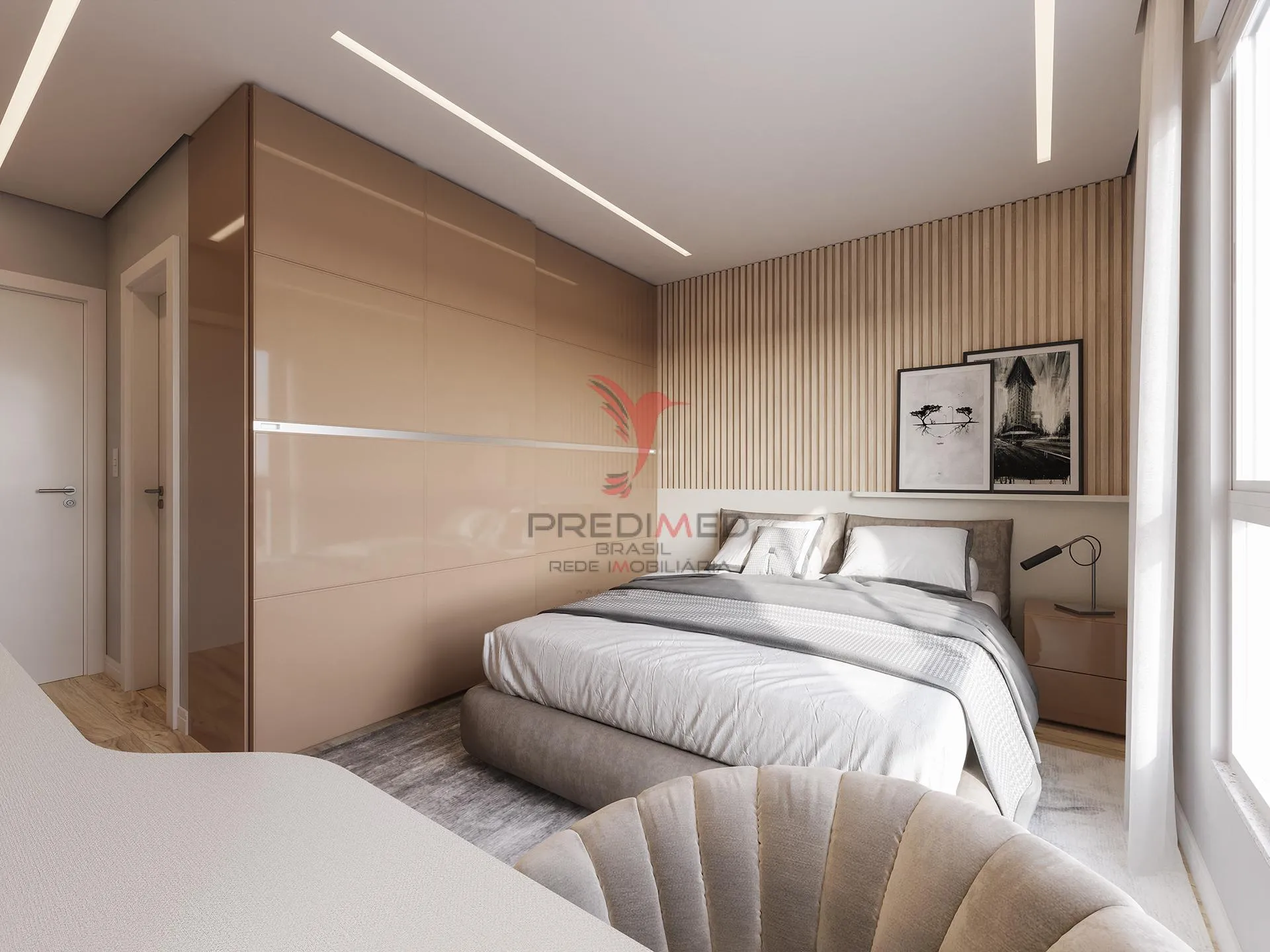 Imagem Apartamento com 2 Dormitórios sendo uma Suíte e sacada com churrasqueira
