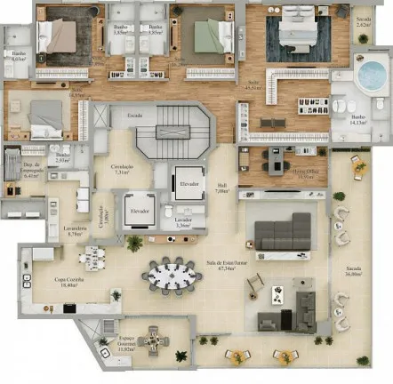 Apartamento com 4 Quartos à Venda, 280 m² em Cruzeiro Do Sul - Criciúma