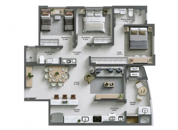 Imagem Apartamento com 3 Quartos à Venda, 86 m²em Centro - Içara