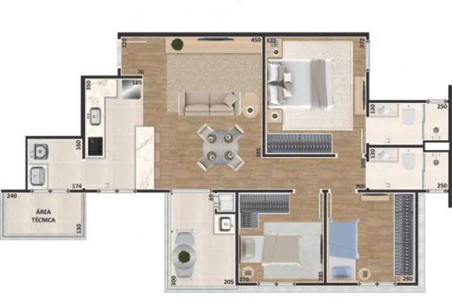 Imagem Apartamento com 3 Quartos à Venda, 83 m² em Centro - São José dos Pinhais