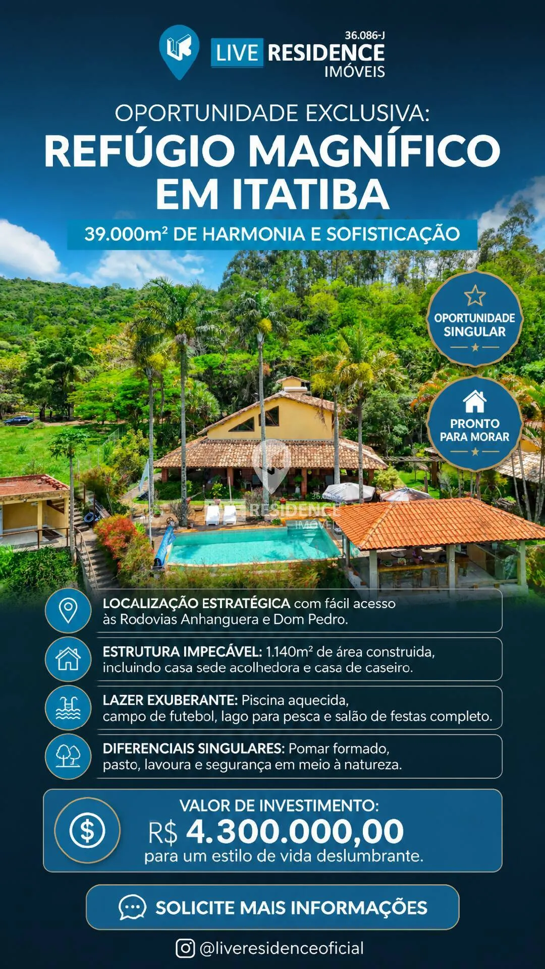 Imagem Louveira a Itatiba SP Sítio 39000m²