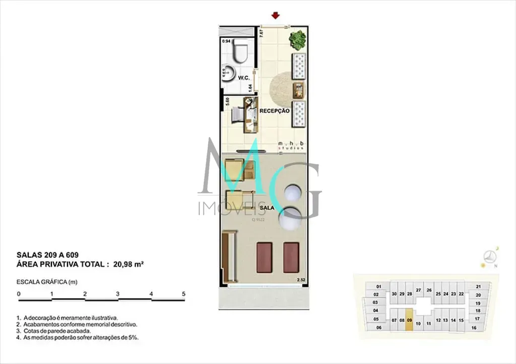 Imagem Sala à venda 1 Vaga 21.9M² Campo Grande Rio de Janeiro - RJ