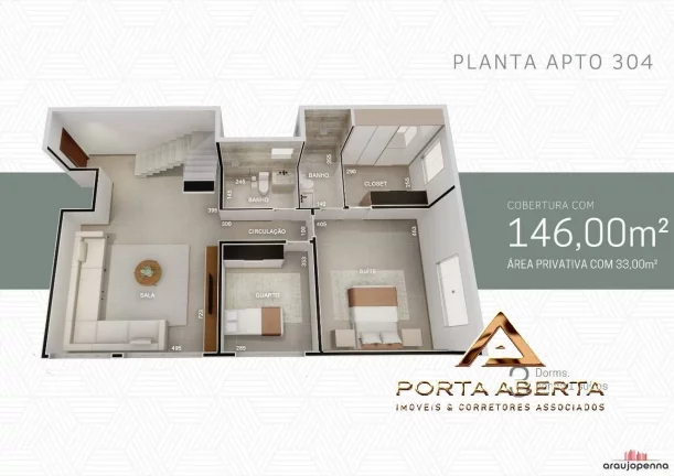 Imagem Apto de 2 Quartos, sendo 1 Suite - COD 918