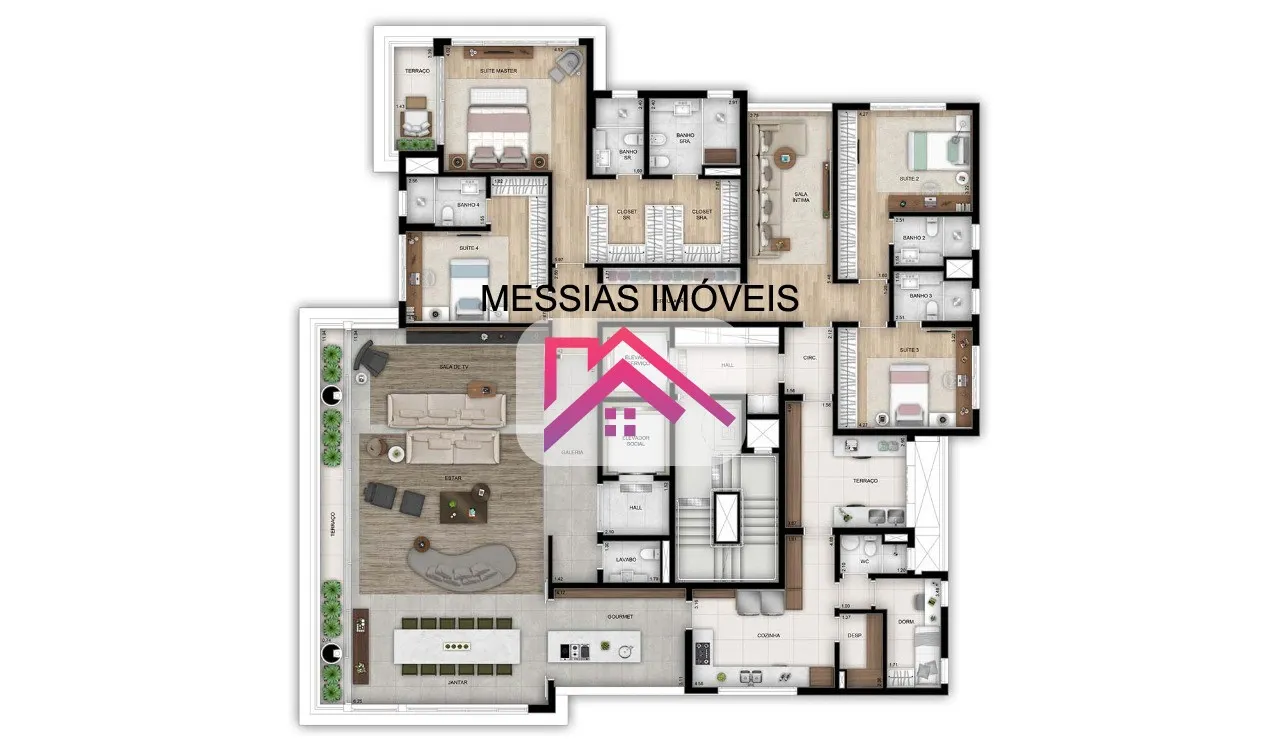 Imagem APARTAMENTOS DE 4 SUITES E 5 VAGAS - LAKE PARQUE IBIRAPUERA