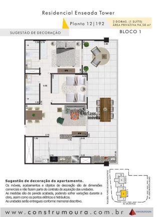 Imagem Apartamento com 2 dormitórios à venda, 94,58 m² a partir de R$ 766.098,00 - Enseada - Guarujá/SP