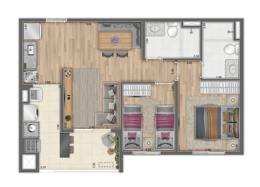 Imagem Apartamento com 3 dormitórios à venda, 70 m² por R$ 670.000 - Picanço - Guarulhos/SP