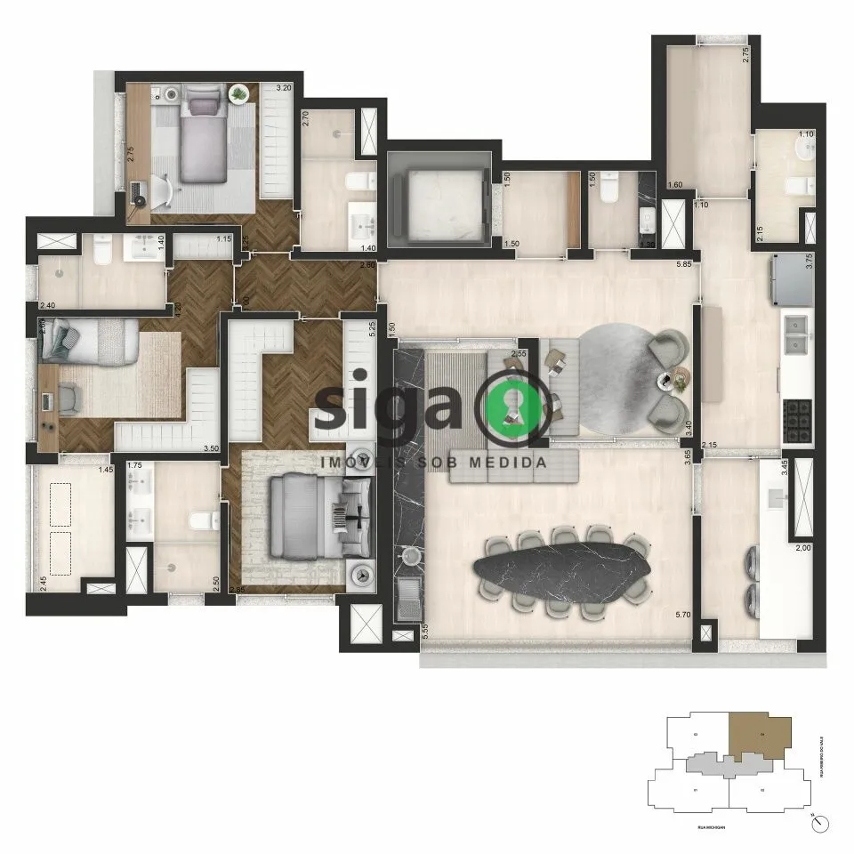 Foto do imóvel Apartamento 145m² com 3 Suítes com o menor preço do Brooklin