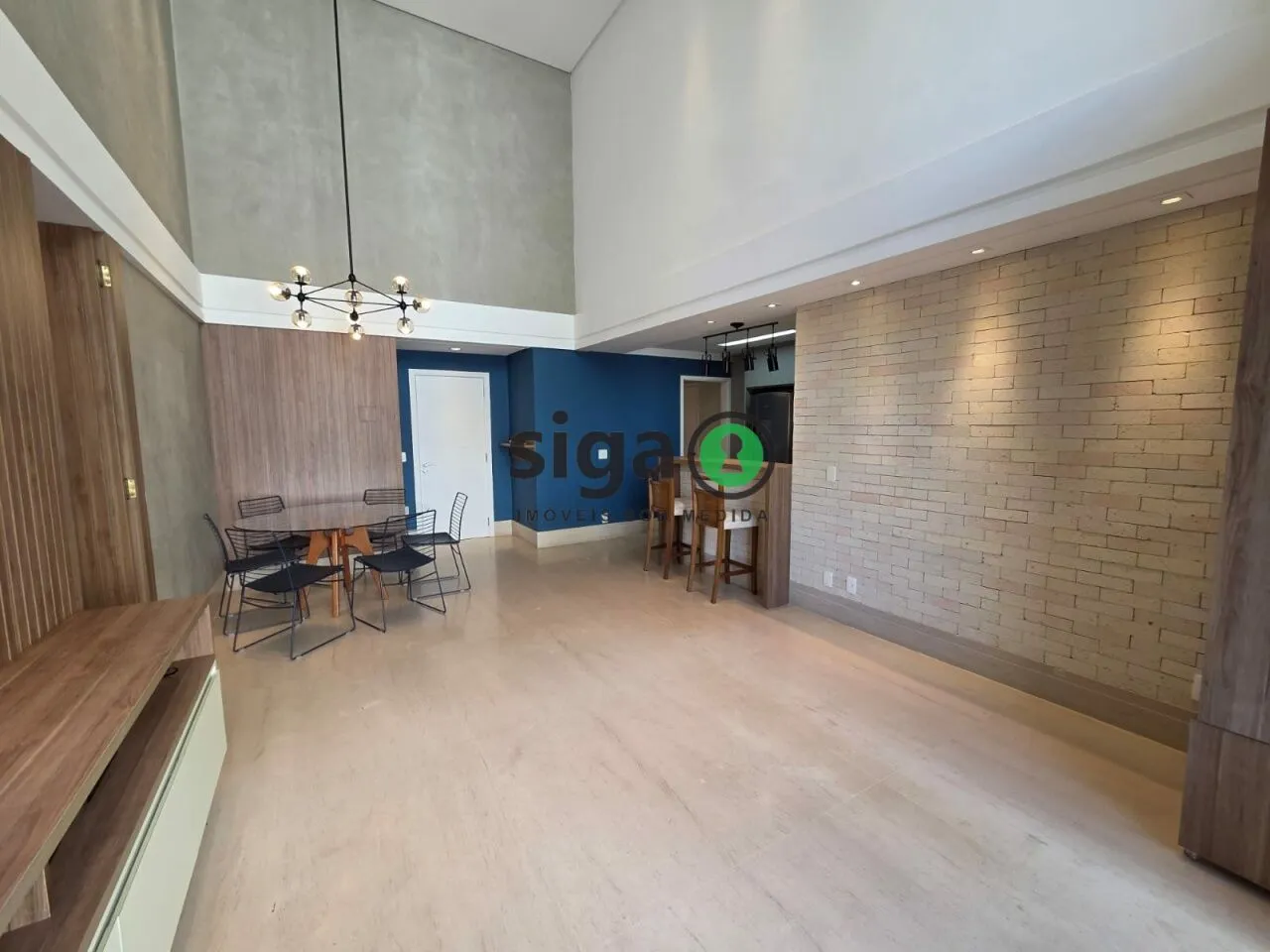 Imagem Apartamento Brooklin 134 m² 3 suítes pé direito duplo varanda gourmet churrasqueira