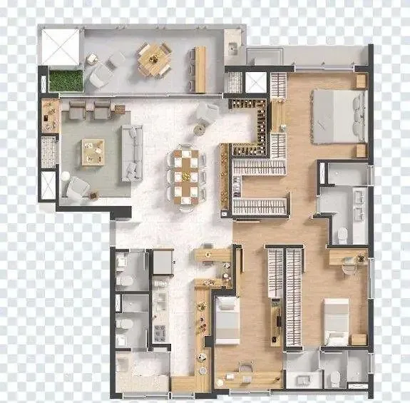 Imagem Apartamento alto padrão com 141,92m², 3 suítes, 2 vagas, no bairro Tristeza em Porto Alegre