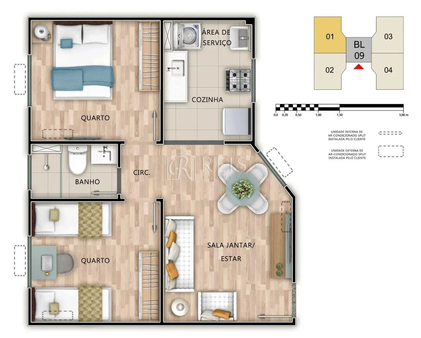 Imagem Apartamento para Venda em Rio das Ostras, Atlântica, 2 dormitórios, 1 banheiro, 1 vaga