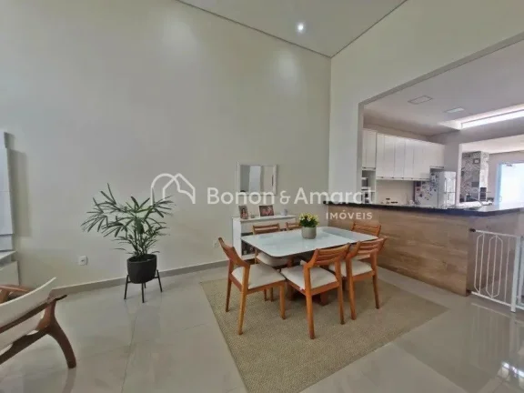 Imagem Casa térrea à venda em condomínio em Paulínia, com projeto moderno, pé-direito duplo na área s...