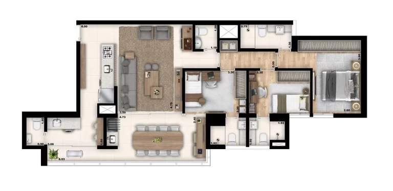 Imagem APARTAMENTO 103,94M², 3 SUÍTES, TERRAÇO GOURMET COM 02 VAGAS A VENDA - VILA ROMANA - SÃO PAULO/SP