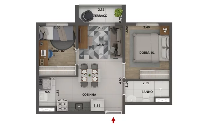 Imagem MÉRITO BARRA FUNDA - CURY - Apto 34m², ótima localização, próximo ao Terminal Palmeiras-Barra Funda!!