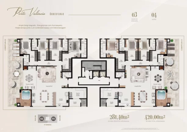 Imagem Apartamento 3 dormitórios para Venda em Itapema, meia praia, 3 dormitórios, 3 suítes, 4 banheiros, 2 vagas