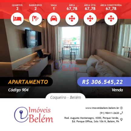 Imagem Apartamento 2/4 sendo 1 suíte 67m²