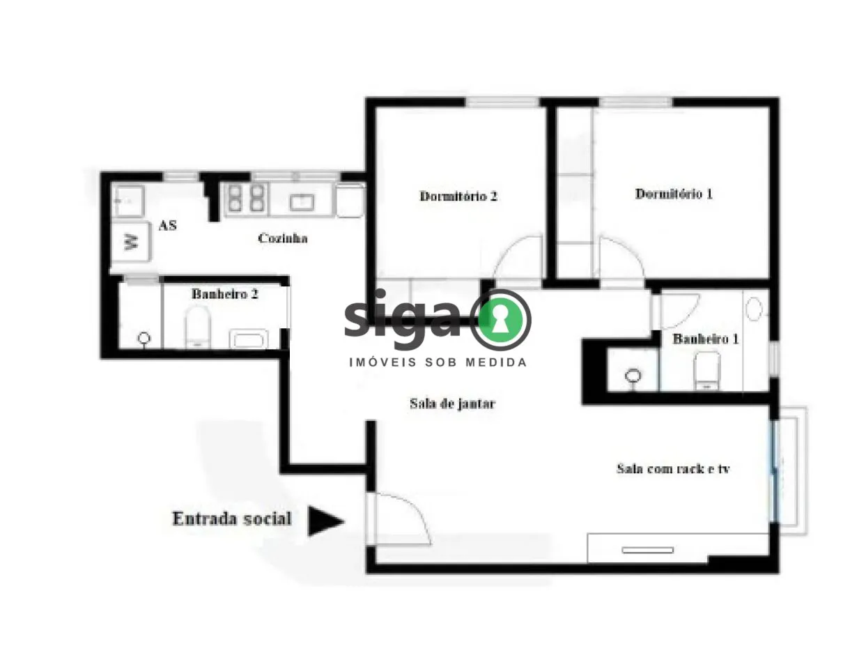 Imagem Apartamento com 2 quartos para alugar na Vila Olímpia