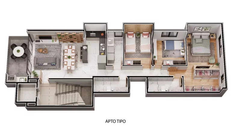 Foto do imóvel Apartamento de 3 quartos e 1 vaga de garagem no Cidade Nobre em Rua Euclides da Cunha