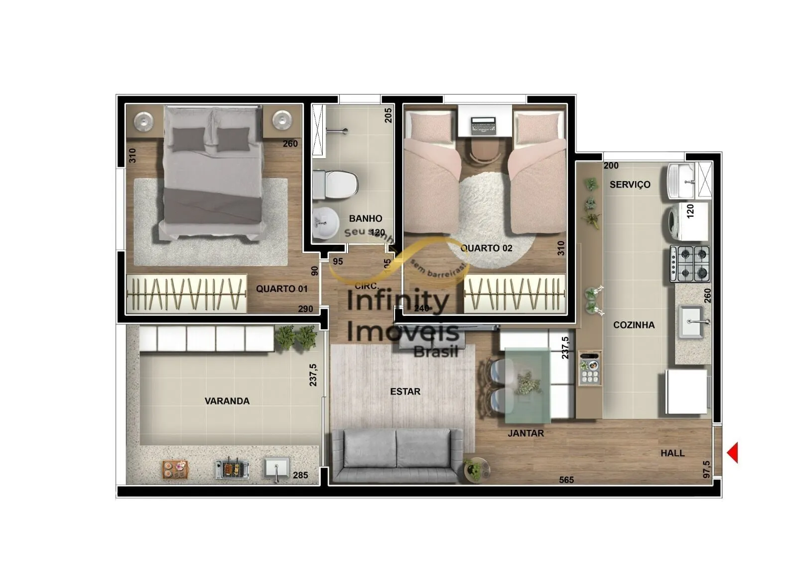 Imagem Chicago - Apartamento à venda no bairro São Damião - Vespasiano/MG
