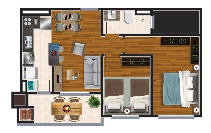 Imagem Apartamento à venda em Caxias do Sul, São Leopoldo, com 2 quartos, 52.41m2