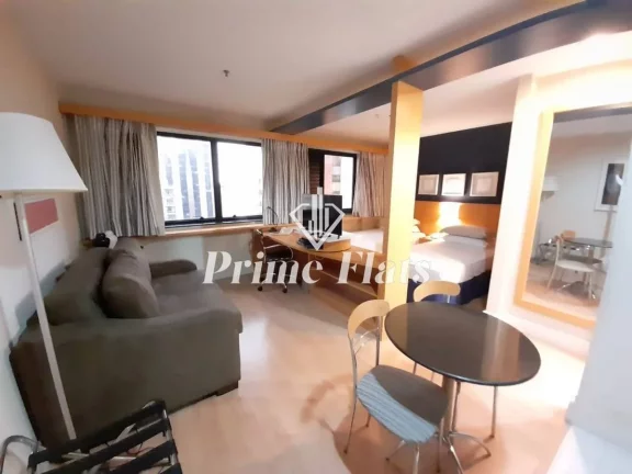 Imagem Flat disponível para locação no Transamerica Executive Jardins, com 32m², 1 dormitório e 1 vaga